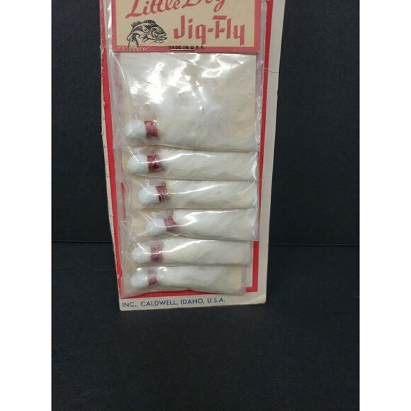 Glen L Evans Little Dogie Jig Fly NOS VTG 1950s On Original Card Display #748 WH - Picture 5 of 12